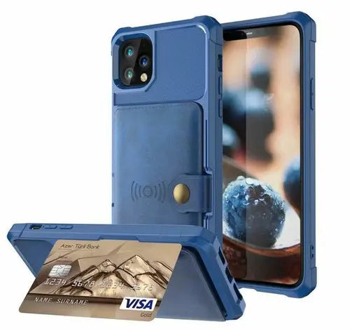 360 Protection Magnetic Leather Wallet Armor Case for iPhone - Shakefav.com