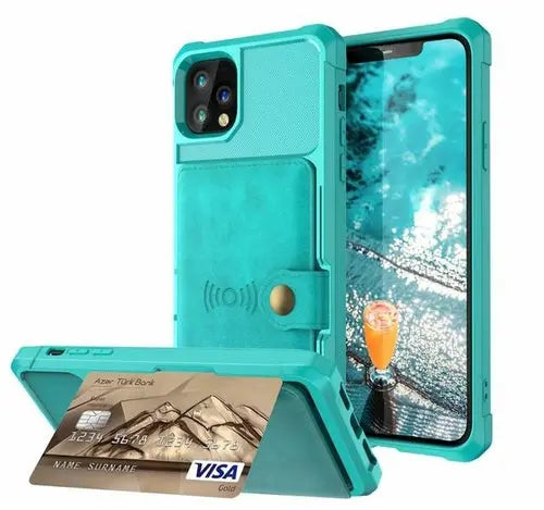 360 Protection Magnetic Leather Wallet Armor Case for iPhone - Shakefav.com