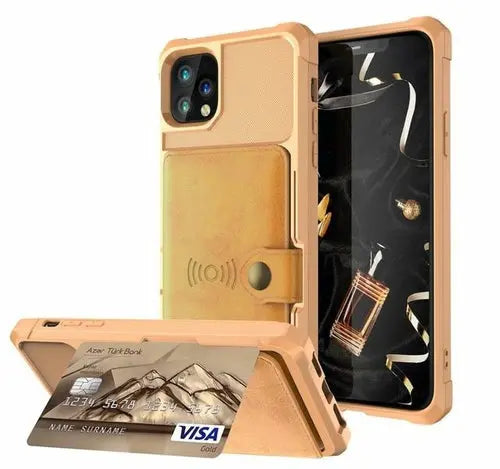 360 Protection Magnetic Leather Wallet Armor Case for iPhone - Shakefav.com