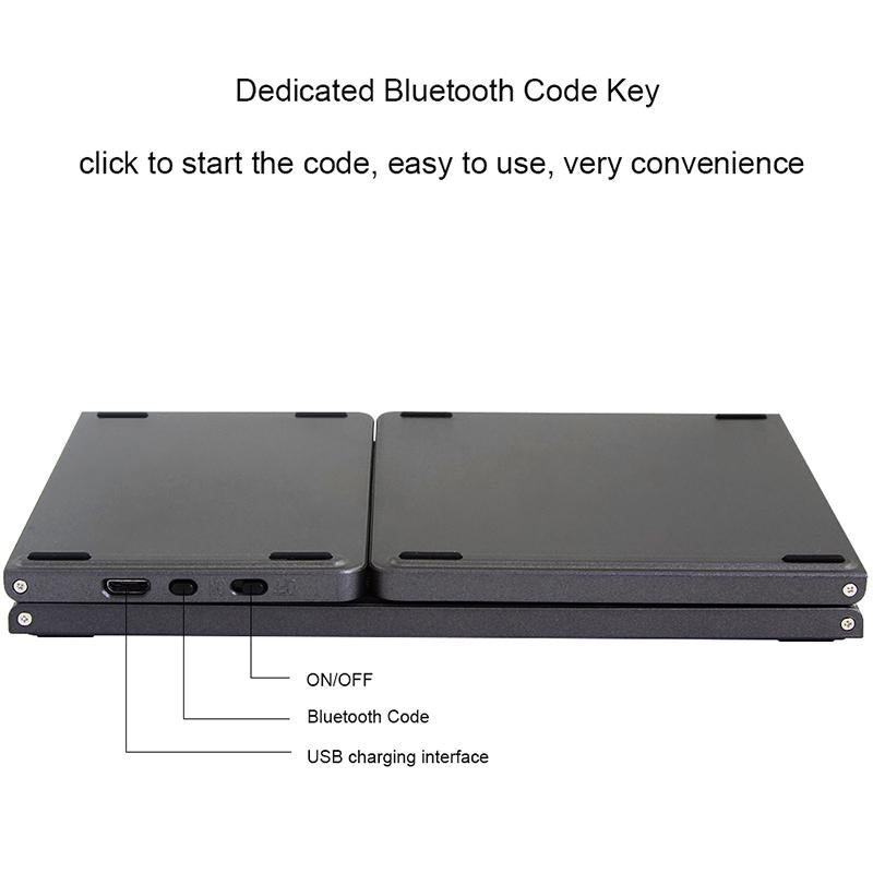 Portable Triple Folding Bluetooth Keyboard Wireless Mini Foldable