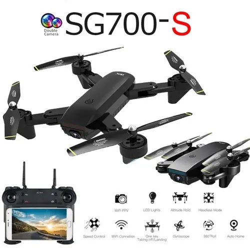 SG700-S Drone 2.4Ghz 4CH Wide-angle WiFi 1080P Optical Flow Dual - Shakefav.com