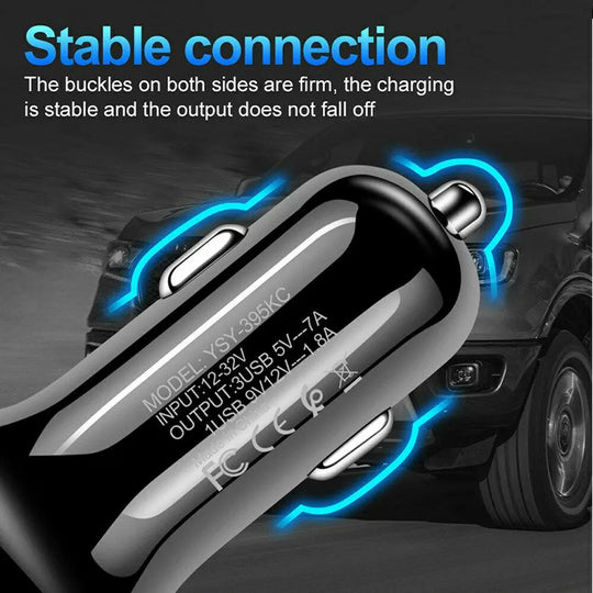 LED Fast Car Charger with USB C Android Cable Combo - Shakefav.com