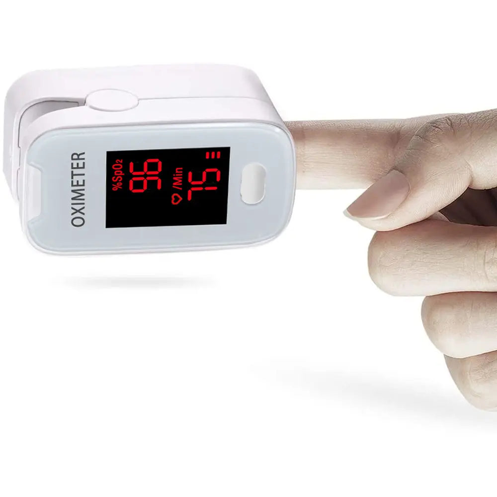 avo+ Fingertip Pulse Oximeter - Digital LED Reliable Reading Taupe Lucky