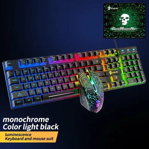 Luminous Keyboard And Mouse Set Maroon Asteria