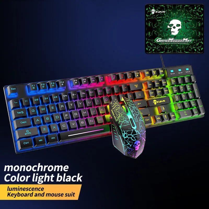 Luminous Keyboard And Mouse Set Maroon Asteria