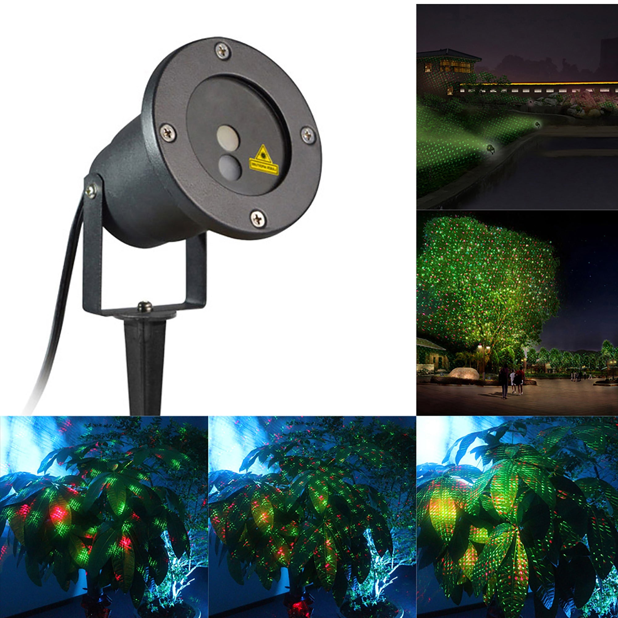 Red & Green Christmas Laser Light Projector - Indoor/Outdoor with