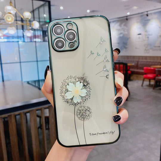 Luxury 3D Cute Flower Spin Stand Holder Phone Case Maroon Asteria