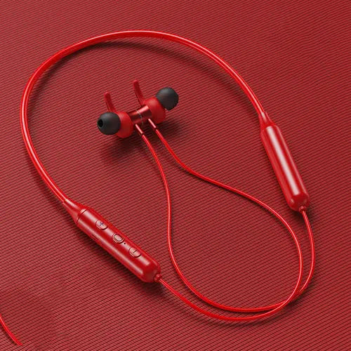 Magnetic Sucker Neck Sports Bluetooth Headset Maroon Asteria