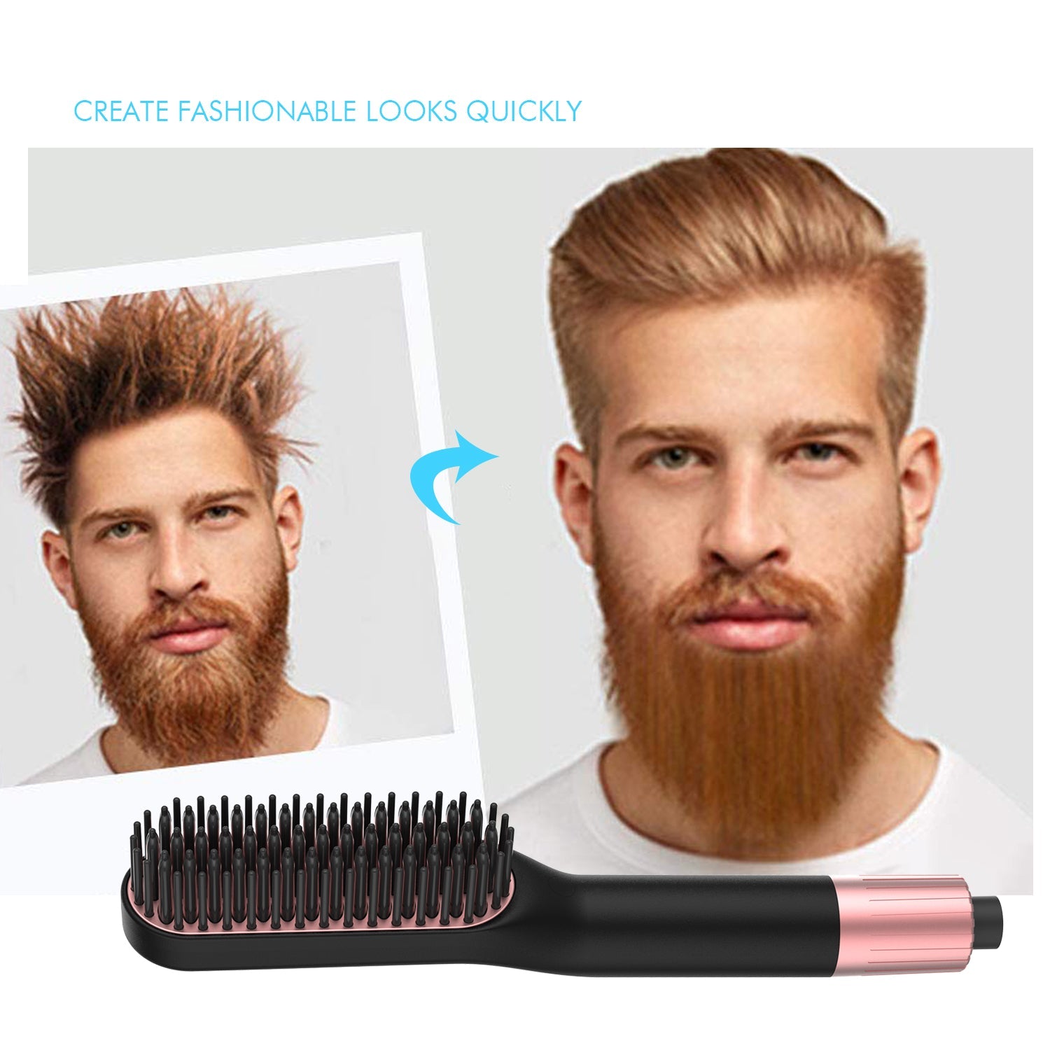 Hair straightener brush comb