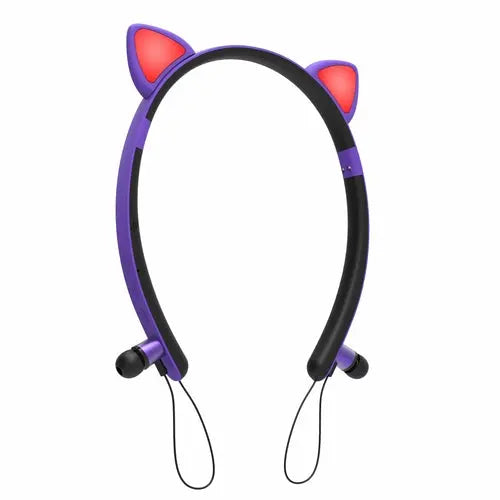 Cat Ear Headset With Microphone For All Phones Maroon Asteria