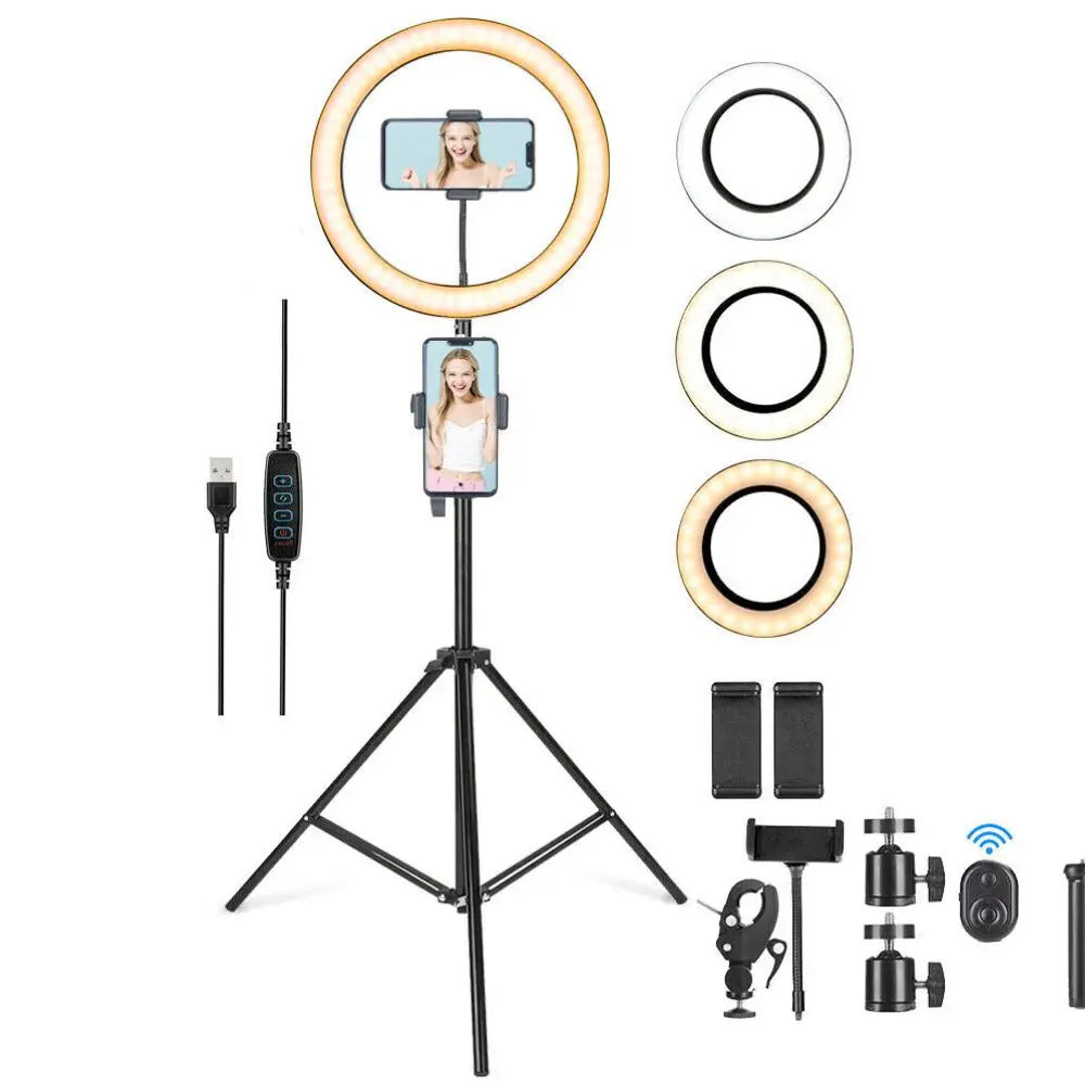 LED Ring Light With Phone Tripod Stand Kit 10" - Shakefav.com