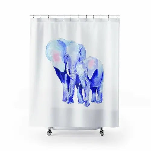 Mother and Baby Auspicious Elephant Shower Curtains Home Decor - Shakefav.com