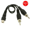 Répartiteur/adaptateur RCA femelle vers double mâle - Noir