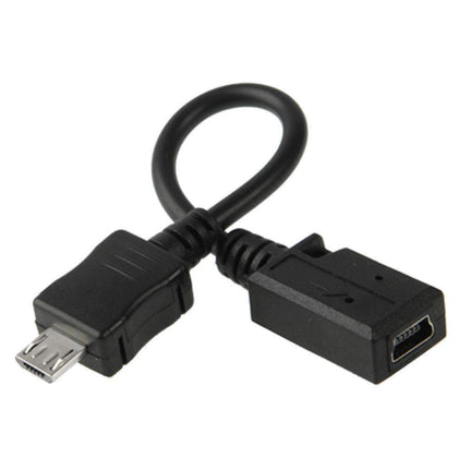 AMZER® 13cm Mini USB Female to Micro USB Male Cable Adapter - Black