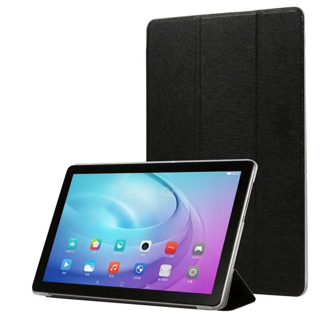 AMZER 3-Fold Silk Texture Flip Case with Holder For Samsung Galaxy Tab - Shakefav.com