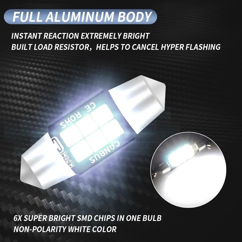 DC12V-24V 3W 6000K 660LM 6LED SMD-3030 LEDs Car Turn Light/ Reading - Shakefav.com