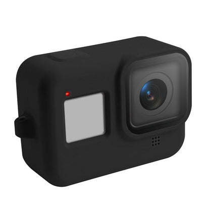 جراب AMZER من السيليكون المقاوم للصدمات مع حبل لكاميرا GoPro HERO8 - أسود