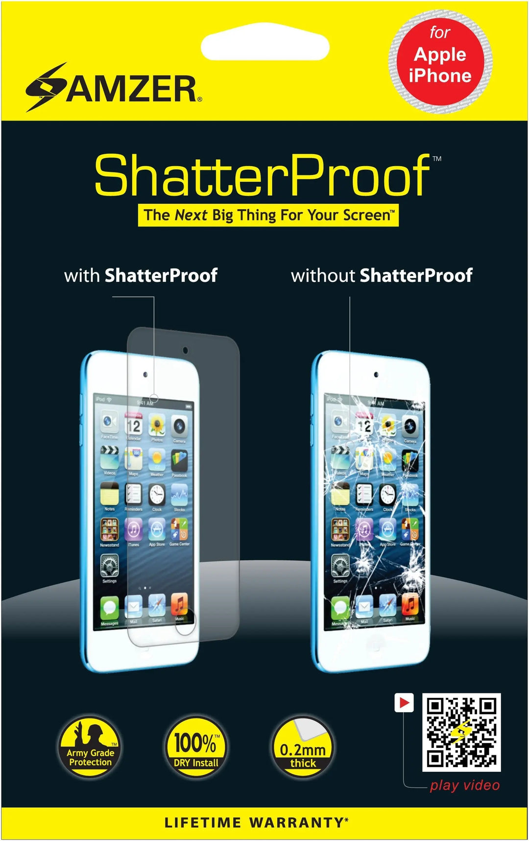 AMZER ShatterProof Screen Protector for iPhone 12 Pro Max - Front - Shakefav.com