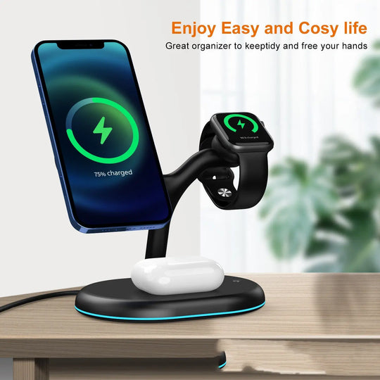 Three-in-one Magnetic Phone Headset Watch Wireless Charger - Shakefav.com