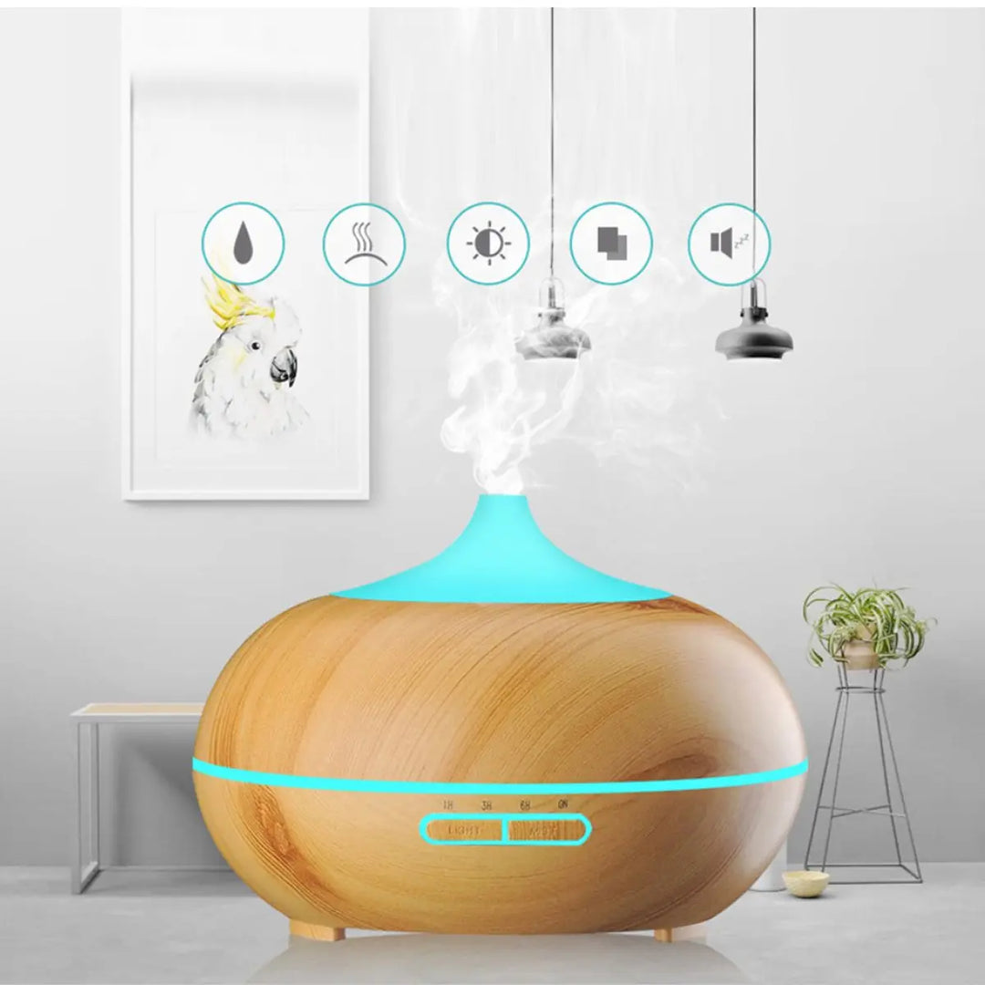 Mistyrious Essential Oil Humidifier Natural Oak Design With Easy - Shakefav.com