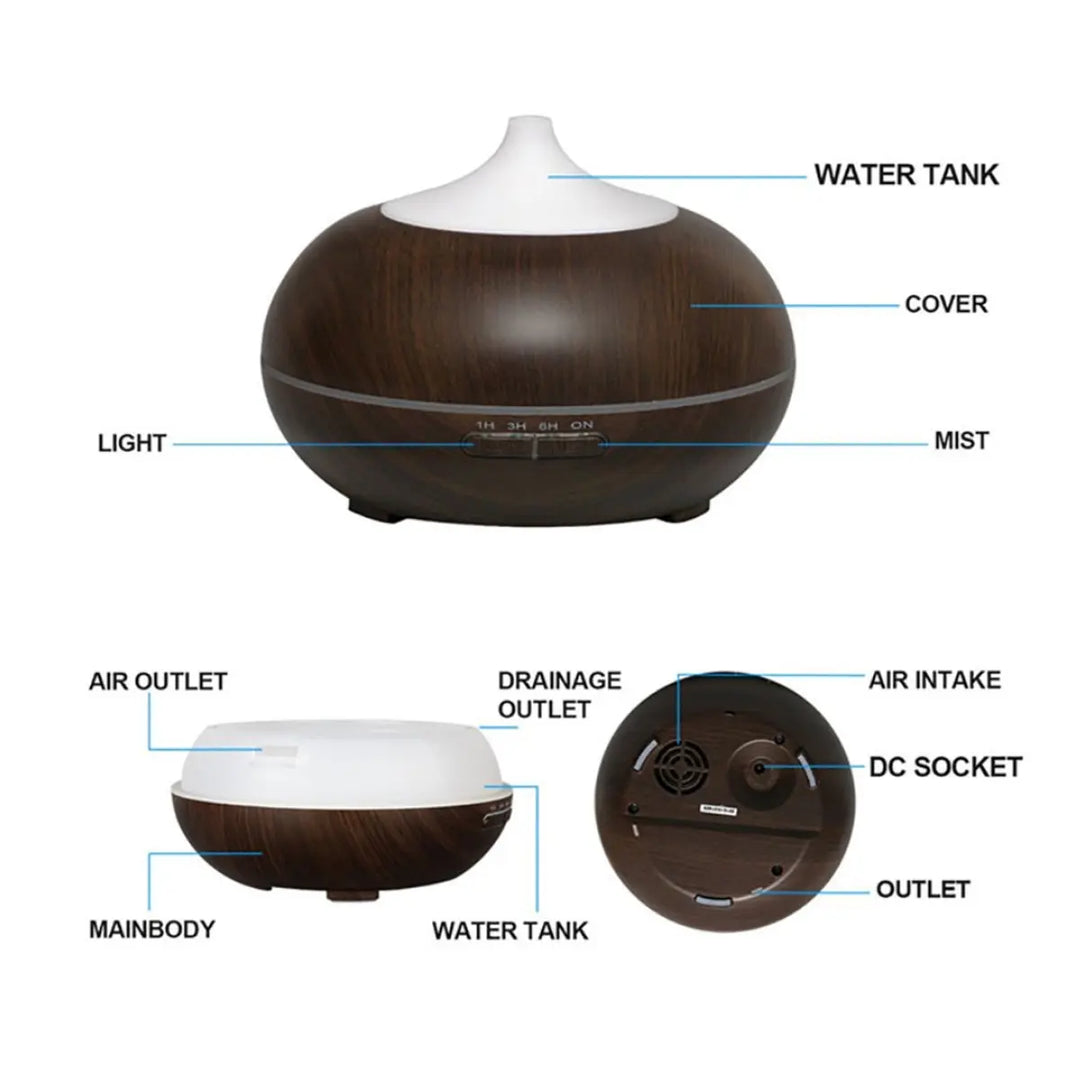 Mistyrious Essential Oil Humidifier Natural Oak Design With Easy - Shakefav.com