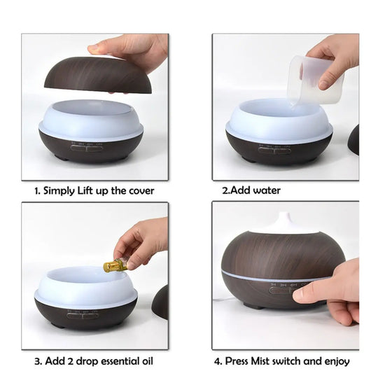 Mistyrious Essential Oil Humidifier Natural Oak Design With Easy - Shakefav.com