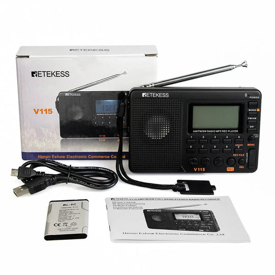 Radio Full Band Radio Recorder FM AM MP3 Playback Maroon Asteria