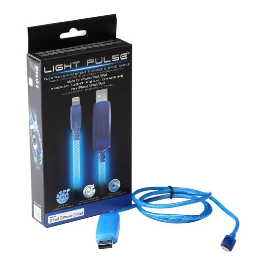 Light Pulse iPhone Electroluminescent Charge & Sync Cable (Blue) - Shakefav.com