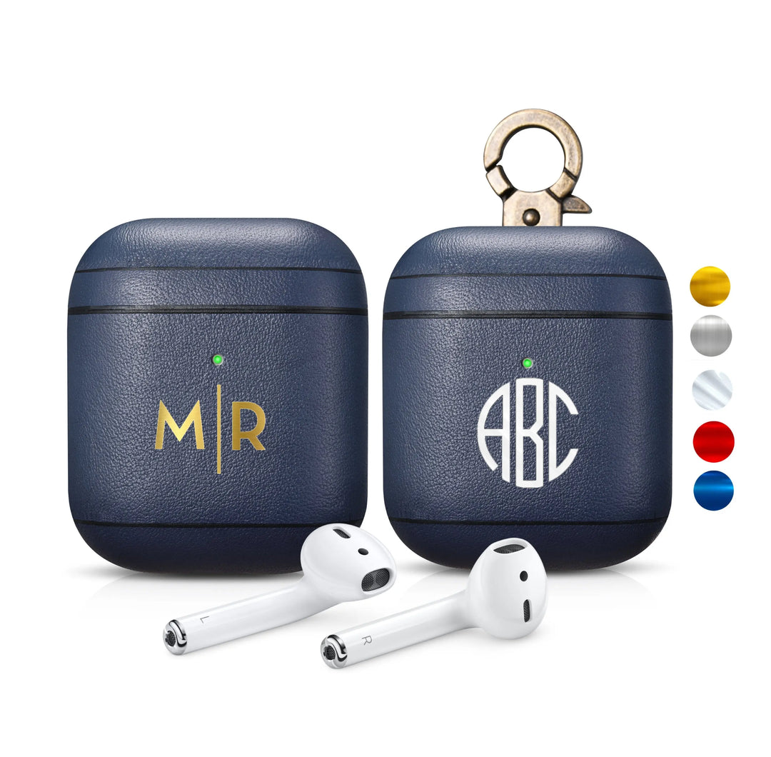 AirPods 2 (LED Visible) Personalized Custom Case Napa Navy Blue - Shakefav.com