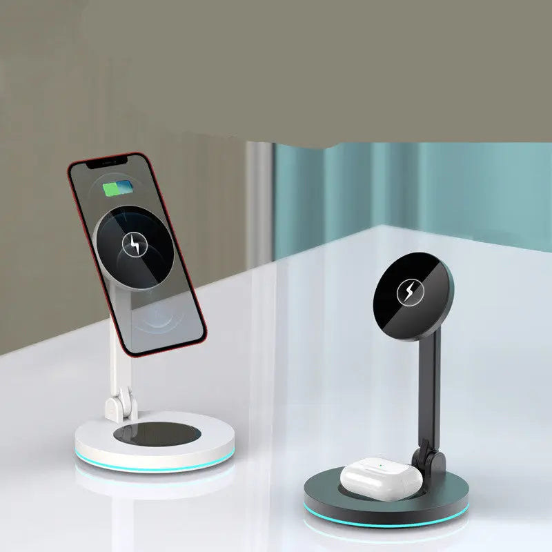 Compatible with Apple 2 In 1 Magnetic Wireless Charger Stand Maroon Asteria