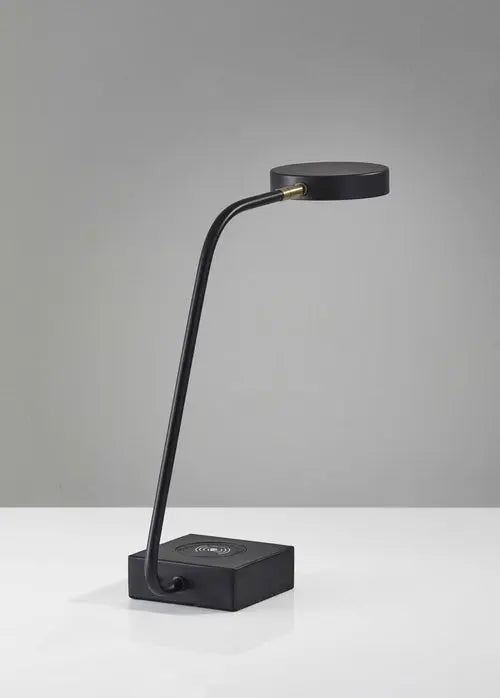 Tech Enhanced Black Metal Disk LED Adjustable Desk Lamp - Shakefav.com