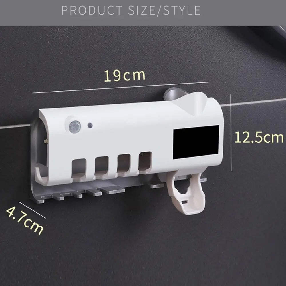 Automatic Toothpaste Dispenser Wall Mount Dust-proof Toothbrush Holder - Shakefav.com