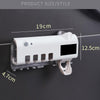 Automatic Toothpaste Dispenser Wall Mount Dust-proof Toothbrush Holder