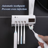 Automatic Toothpaste Dispenser Wall Mount Dust-proof Toothbrush Holder