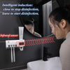 Automatic Toothpaste Dispenser Wall Mount Dust-proof Toothbrush Holder