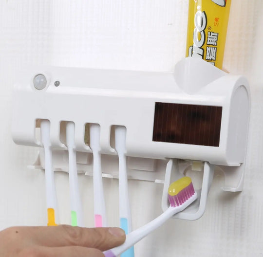 Automatic Toothpaste Dispenser Wall Mount Dust-proof Toothbrush Holder - Shakefav.com