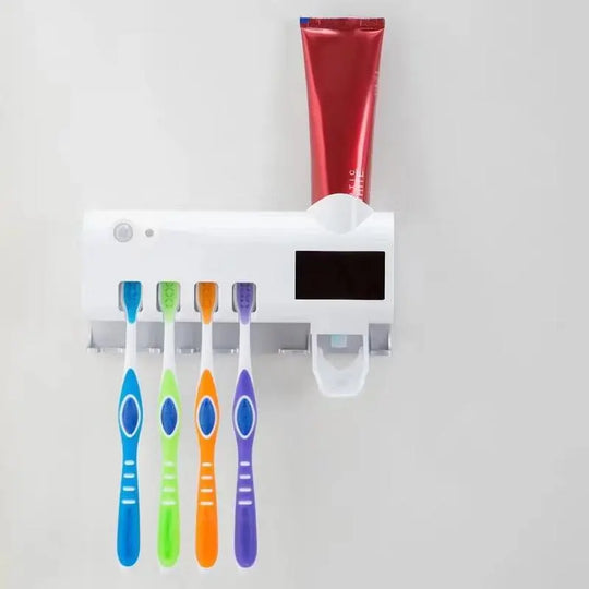 Automatic Toothpaste Dispenser Wall Mount Dust-proof Toothbrush Holder - Shakefav.com