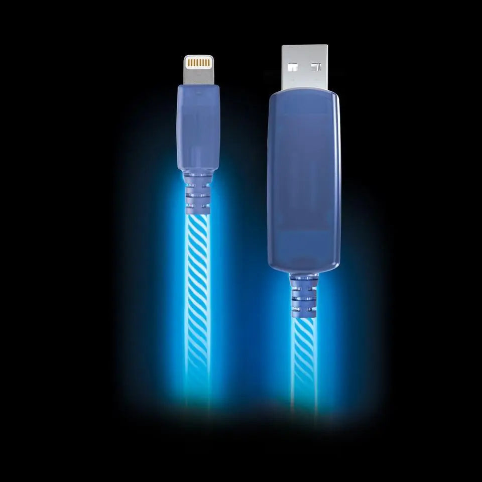 Light Pulse iPhone Electroluminescent Charge & Sync Cable (Blue) - Shakefav.com