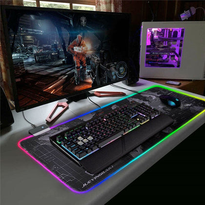 Tapis de souris de jeu Dragon RGB Carte du monde 