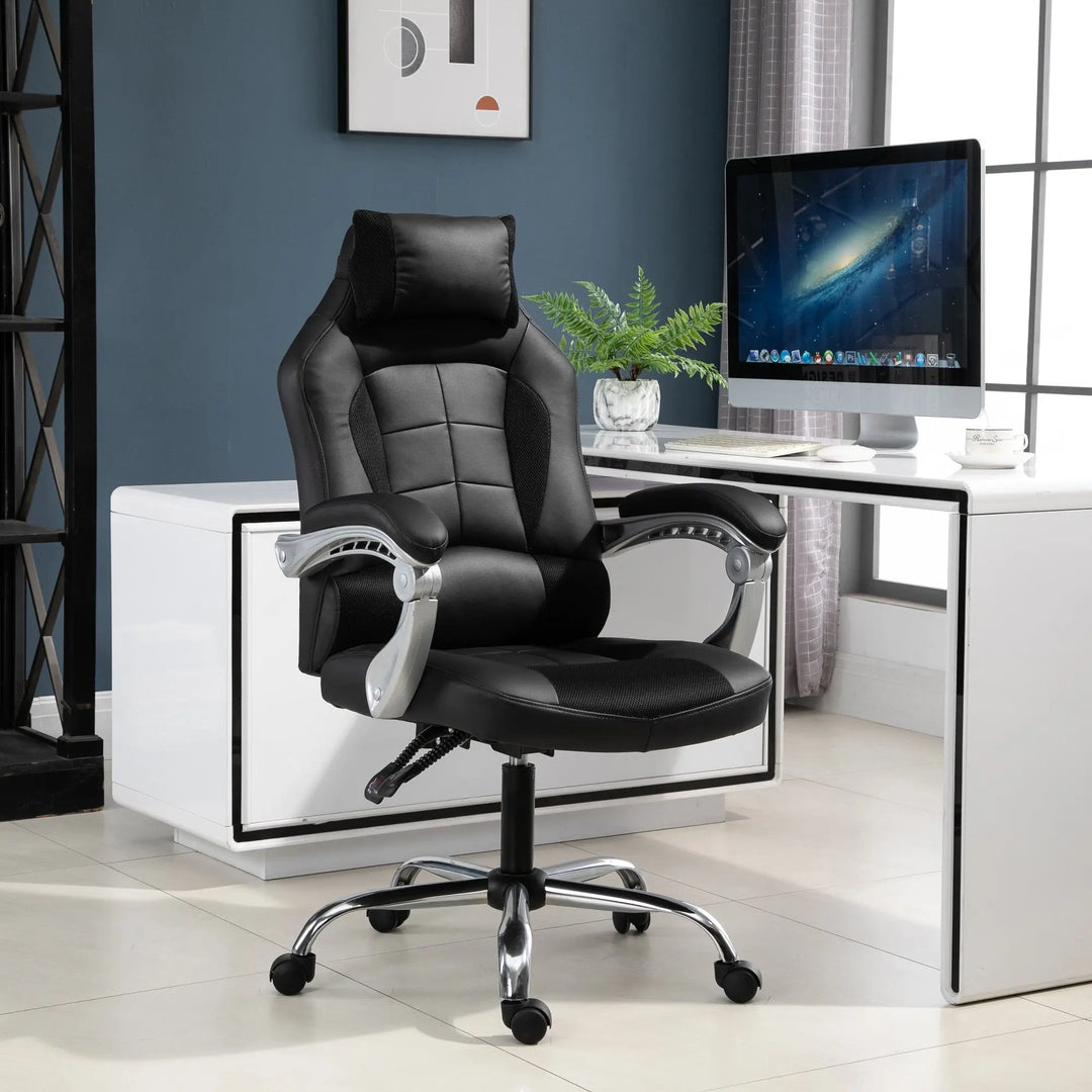 HOMCOM Ergonomic Executive Office Chair Swivel Racing Recliner PU - Shakefav.com