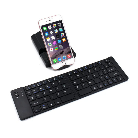 Folding Metal Bluetooth Foldable Keyboard Mini Bluetooth Maroon Asteria