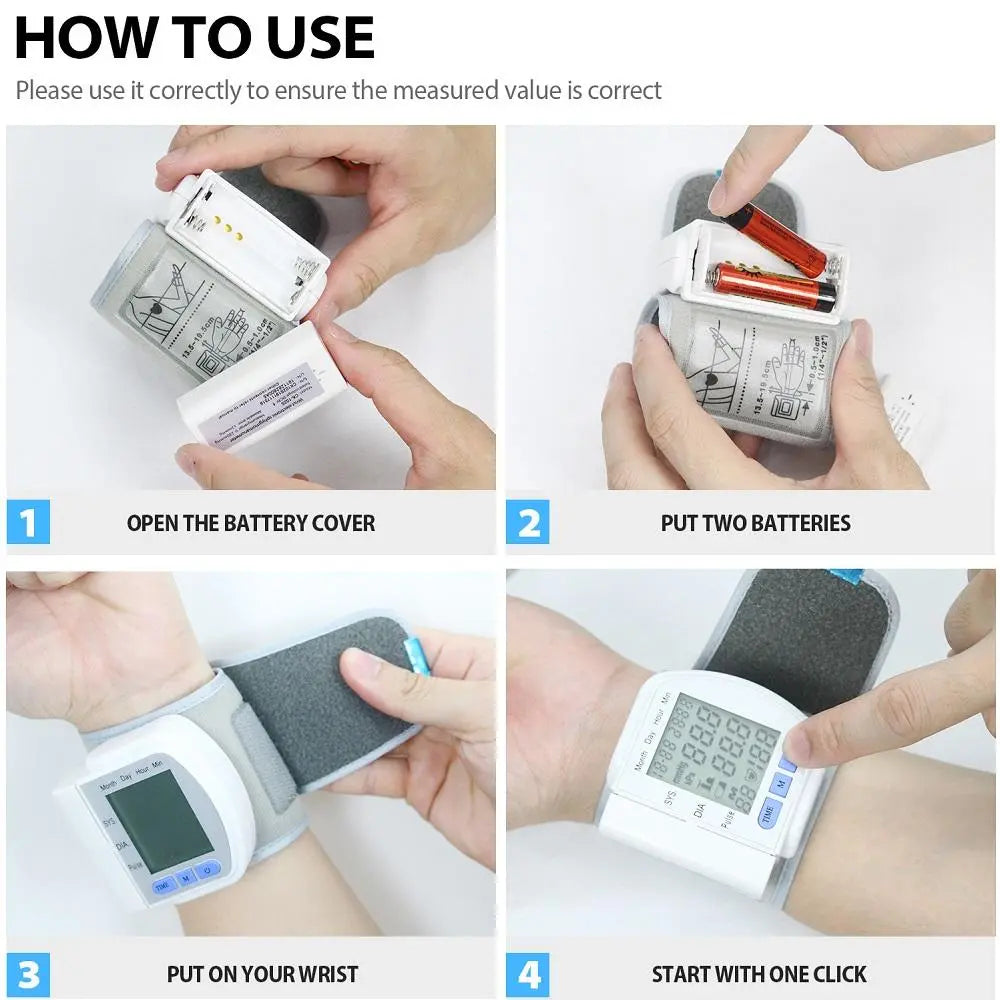 Digital Wrist Blood Pressure Monitor For Measuring Arterial Pressure - Shakefav.com