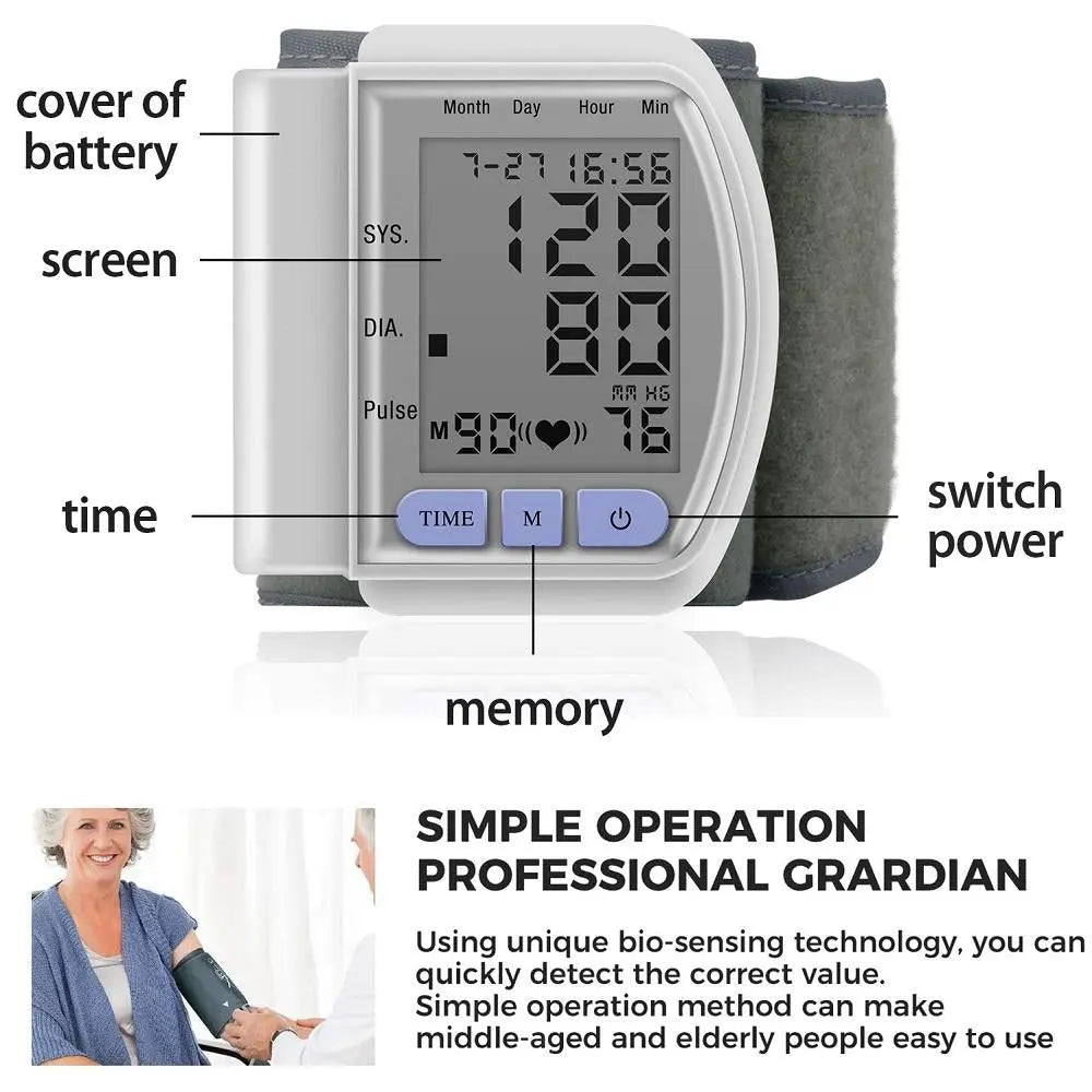 Digital Wrist Blood Pressure Monitor For Measuring Arterial Pressure - Shakefav.com