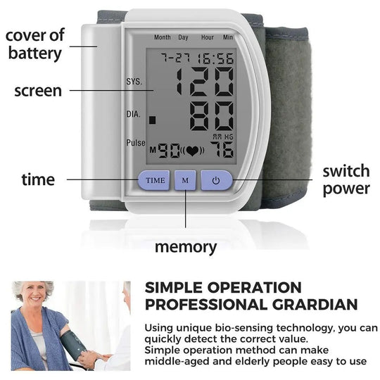 Digital Wrist Blood Pressure Monitor For Measuring Arterial Pressure - Shakefav.com