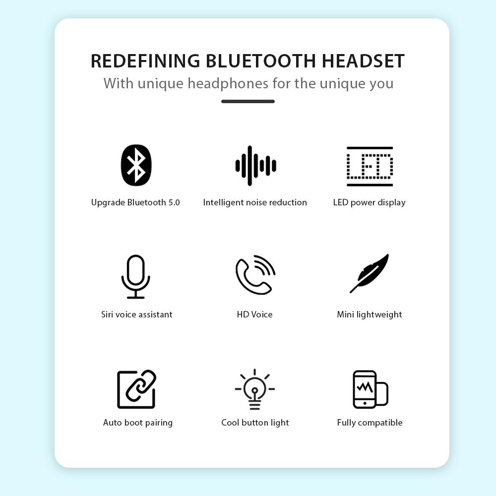 Bluetooth Earphone 5.1 Wireless Touch Control HIFI Sport Earphone SP