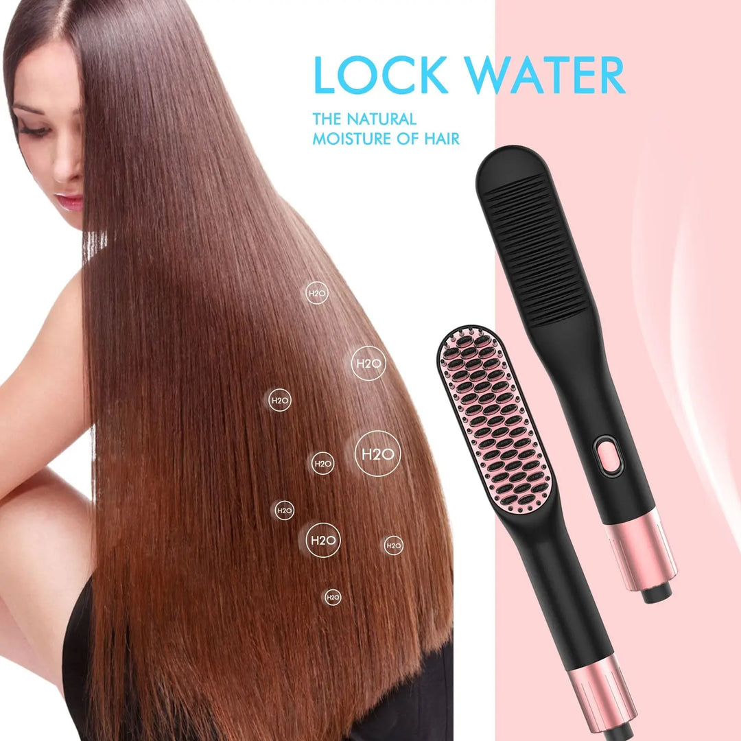 Hair straightener brush comb - Shakefav.com