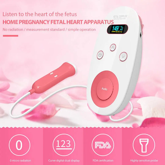 LCD Display 2.0MHz Doppler Fetal Heart Rate Monitor Pregnancy Baby SP - Shakefav.com