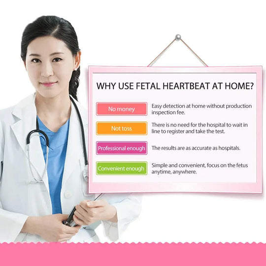 LCD Display 2.0MHz Doppler Fetal Heart Rate Monitor Pregnancy Baby SP - Shakefav.com