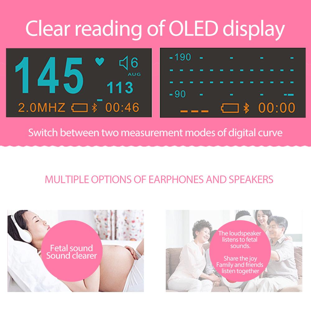 LCD Display 2.0MHz Doppler Fetal Heart Rate Monitor Pregnancy Baby SP