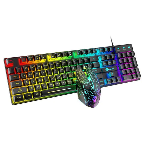 Luminous Keyboard And Mouse Set Maroon Asteria